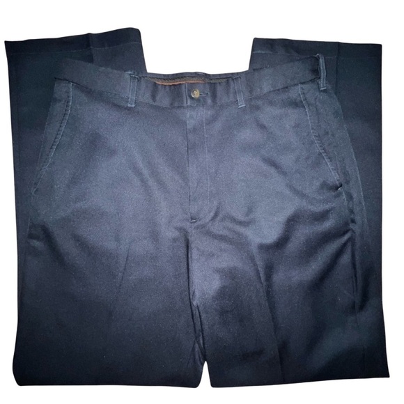 Haggar Men’s 36x34 Black Polyester Dress Pants - Slim Fit Style - Picture 1 of 7